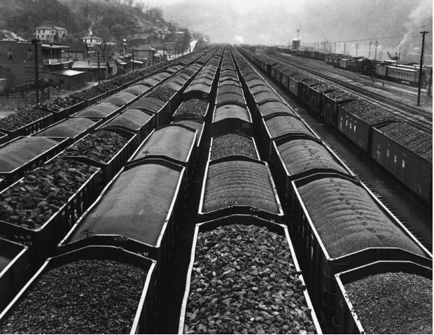 Bituminous coal on train