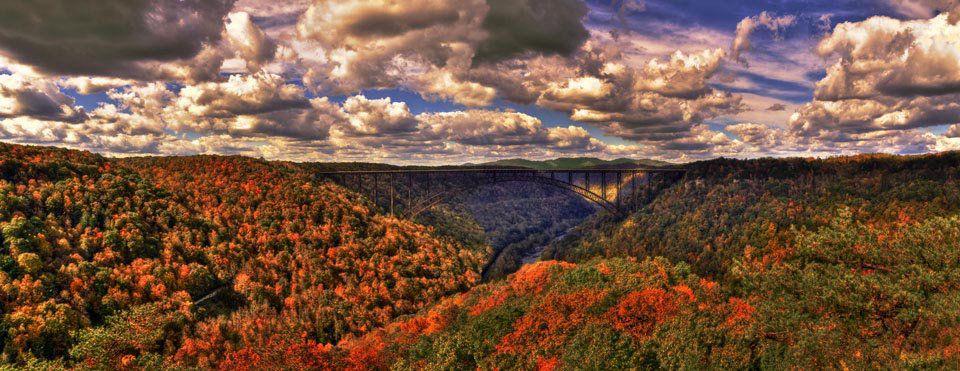 A stunning display of fall foliage in the New River Gorge area