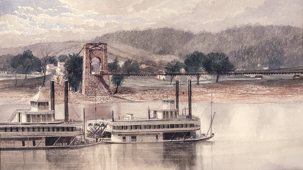 historic photo of the Wheeling docks