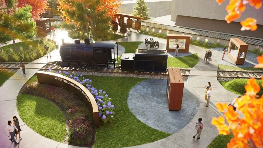 Artist rendering of the West Virginia: Nature Designs a State that Fuels a Nation outdoor exhibit