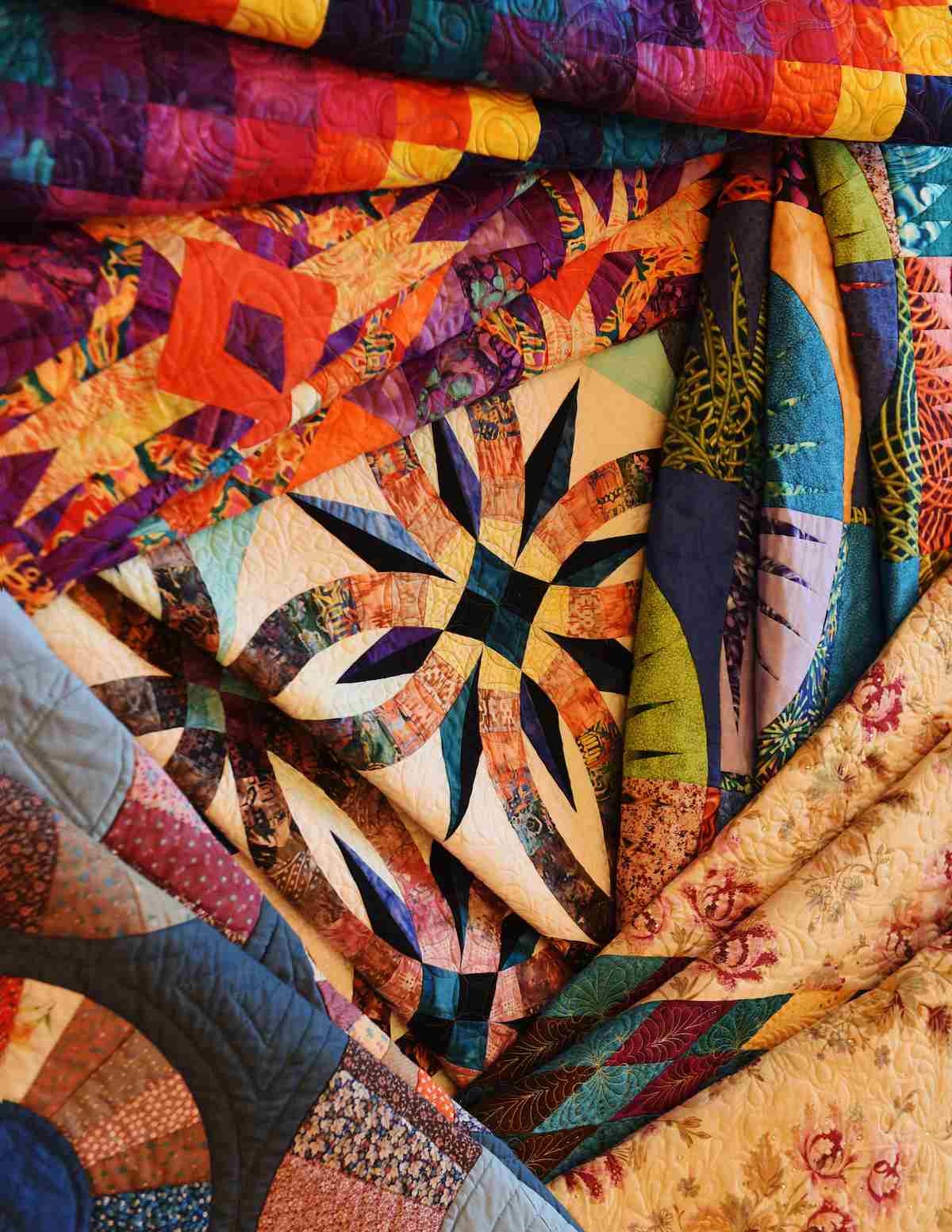 assorted quilts