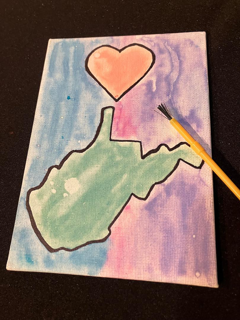 Watercolor painting of West Virginia