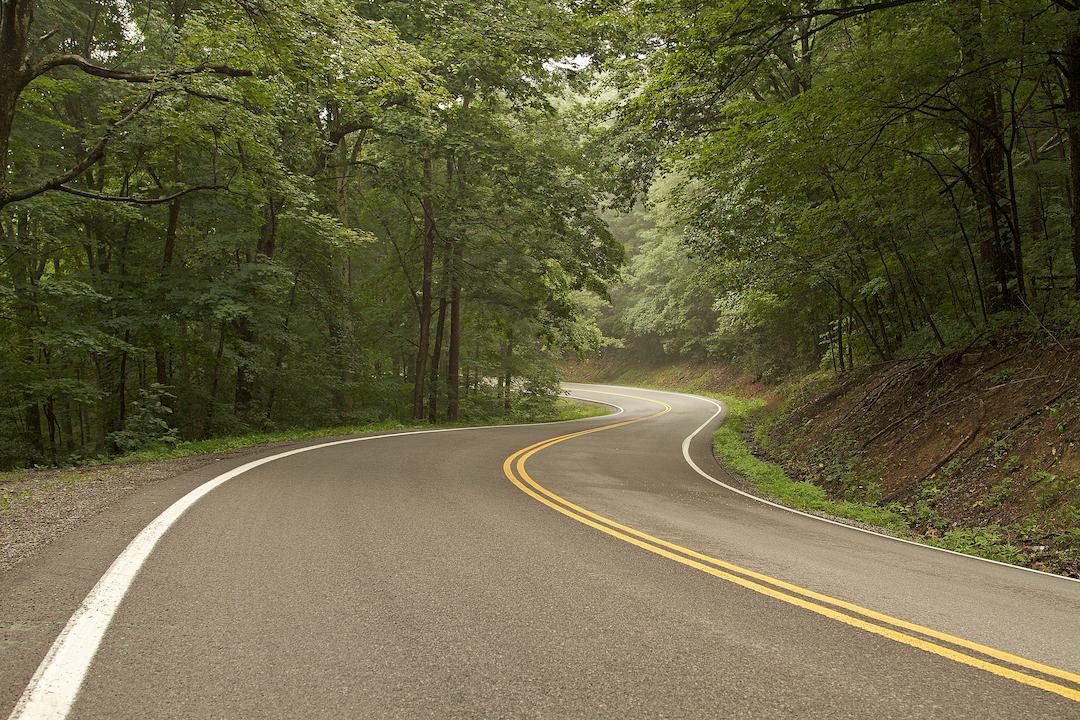 a winding West Virginia road