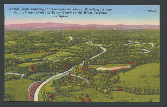 illustration of aeriel view of WV Turnpike